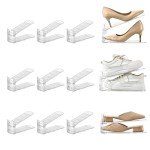 12-Pack Adjustable Shoe Organizer Stackers for Closets