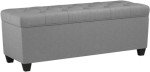 Diamond Tufted Shoe Storage Ottoman - Dark Grey