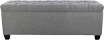 Diamond Tufted Shoe Storage Ottoman - Dark Grey