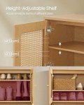 VASAGLE Boho Rattan 3-Tier Shoe Storage Cabinet