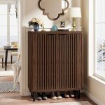Tribesigns 6-Tier Shoe Cabinet with Shutter Doors
