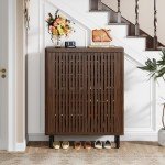 Tribesigns 6-Tier Shoe Cabinet with Shutter Doors
