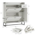 Shoe Cabinet with Flip Drawers and Adjustable Shelves