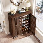 Tribesigns 6-Tier Shoe Cabinet with Shutter Doors