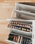 Shoe Cabinet with Flip Drawers and Adjustable Shelves