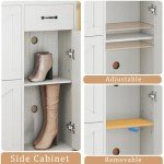 Shoe Cabinet with Flip Drawers and Adjustable Shelves