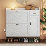 Shoe Cabinet with Flip Drawers and Adjustable Shelves