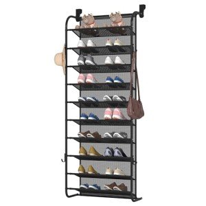 10-Tier Hanging Shoe Rack for Door Storage
