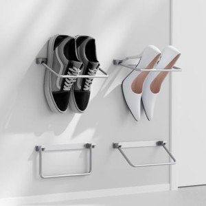 Foldable Wall-Mounted Shoe Rack - 4 Pack