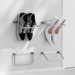 Foldable Wall-Mounted Shoe Rack - 4 Pack