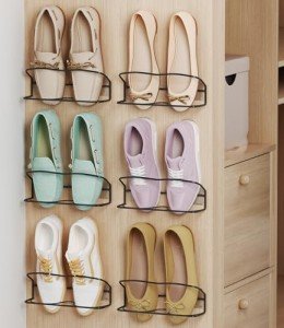 Wall Mounted Shoe Rack with Adhesive Strips - 6PCS