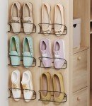 Wall Mounted Shoe Rack with Adhesive Strips - 6PCS
