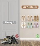 Wall Mounted Shoe Rack with Adhesive Strips - 6PCS
