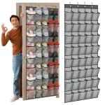 40 Pockets Over-the-Door Shoe Organizer in Gray