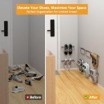 Foldable Wall-Mounted Shoe Rack - 4 Pack