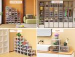 4-Pack Durable Clear Shoe Storage Boxes