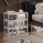 4-Pack Durable Clear Shoe Storage Boxes