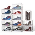 12-Pack Stackable Clear Shoe Storage Boxes