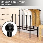 Black Metal Free Standing Shoe Rack for 6 Pairs