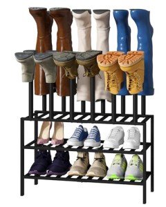 Black Boot Rack Organizer for Tall Boots