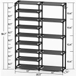 Tall Garage Shoe Rack with Hooks - Large Capacity
