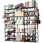 9-Tier Metal Shoe Rack - Holds Up to 55 Pairs