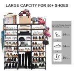 9-Tier Metal Shoe Rack - Holds Up to 55 Pairs