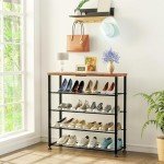 Extra Large Rolling Shoe Rack with 5 Tiers