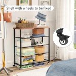 Extra Large Rolling Shoe Rack with 5 Tiers