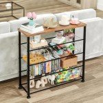 Extra Large Rolling Shoe Rack with 5 Tiers