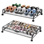 Rolling Under Bed Shoe Storage Bins, 2 Pack