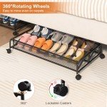 Rolling Under Bed Shoe Storage Bins, 2 Pack