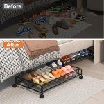 Rolling Under Bed Shoe Storage Bins, 2 Pack