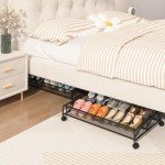 Rolling Under Bed Shoe Storage Bins, 2 Pack