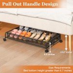 Rolling Under Bed Shoe Storage Bins, 2 Pack