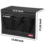 Bedside Storage Organizer with Pockets - Black