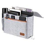 Light Gray Bedside Caddy with 5 Pockets