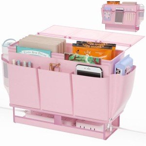 Bedside Organizer Caddy with 11 Pockets & Power Strip
