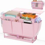 Bedside Organizer Caddy with 11 Pockets & Power Strip