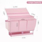 Bedside Organizer Caddy with 11 Pockets & Power Strip