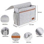 Light Gray Bedside Caddy with 5 Pockets