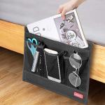 Bedside Storage Organizer with Pockets - Black