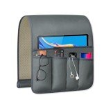 Gray Couch Caddy Organizer with 5 Pockets
