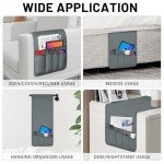 Gray Couch Caddy Organizer with 5 Pockets