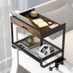 2-Tier Clip-On Nightstand Shelf for Bunk Beds