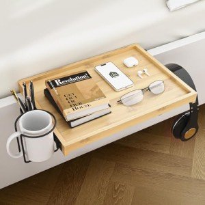 iCASA Bedside Shelf with Cup Holder and Hooks