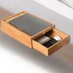 Vekkia Bamboo Bedside Shelf with Drawers for Bunks