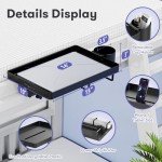 Black Clip-On Bedside Shelf with Cup Holder