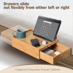 Vekkia Bamboo Bedside Shelf with Drawers for Bunks