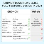 Bamboo Bedside Shelf with Phone Holder